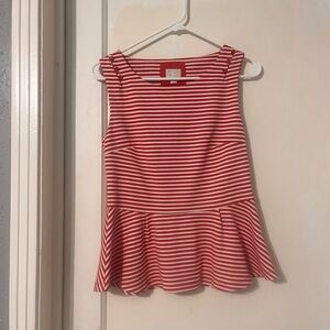 Postmark by Anthropologie Red Striped Sleeveless shirt